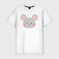 Мужская slim-футболка Добрый мышонoк