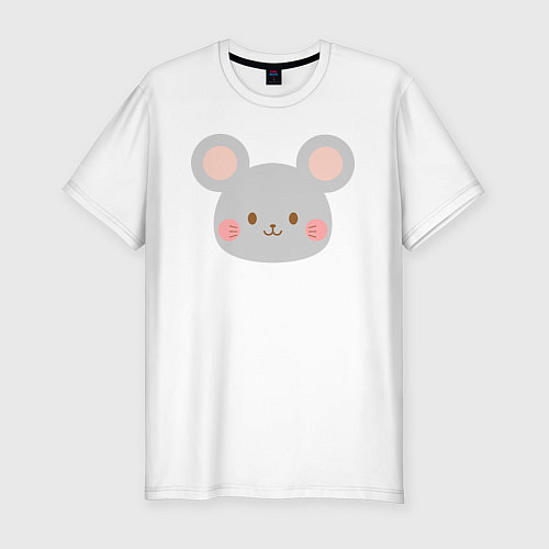 Мужская slim-футболка Добрый мышонoк / Белый – фото 1