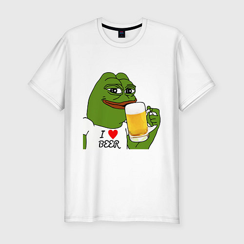 Мужская slim-футболка Drink Pepe / Белый – фото 1