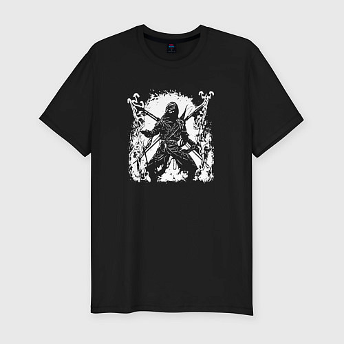 Мужская slim-футболка Ninja of darkness / Черный – фото 1