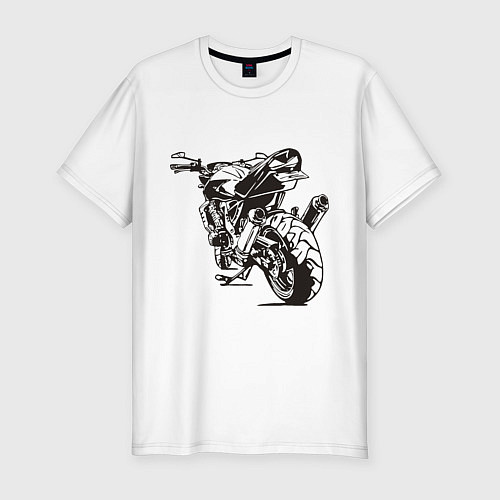 Мужская slim-футболка Motorcycle / Белый – фото 1
