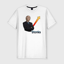 Футболка slim-fit Stonks, цвет: белый