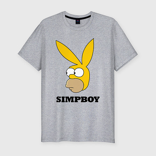 Мужская slim-футболка Simpboy - rabbit Homer / Меланж – фото 1