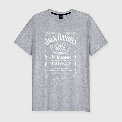 Мужская slim-футболка Jack Daniels / Меланж – фото 1
