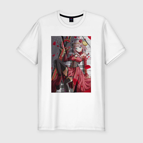 Мужская slim-футболка Красотка Судьба - Takt Op Destiny / Белый – фото 1