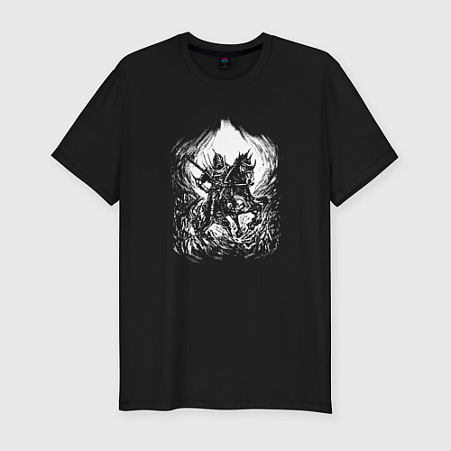 Мужская slim-футболка Knight on horseback / Черный – фото 1