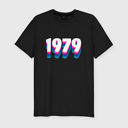 Футболка slim-fit Made in 1979 vintage art, цвет: черный