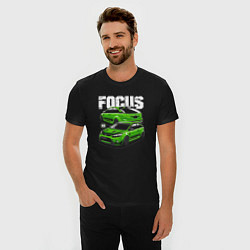 Футболка slim-fit Ford Focus art, цвет: черный — фото 2