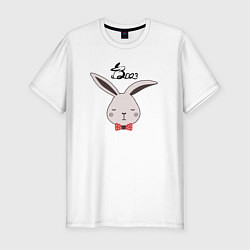 Мужская slim-футболка Кролик - 2023