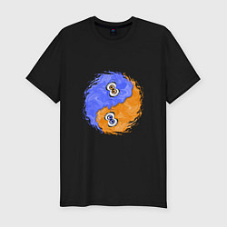 Футболка slim-fit Вода и огонь, цвет: черный