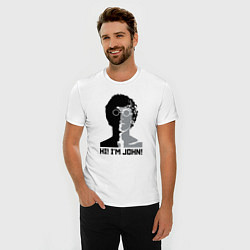 Футболка slim-fit Джон Леннон - портрет, цвет: белый — фото 2