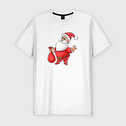 Футболка slim-fit Красный Дедушка Мороз, цвет: белый