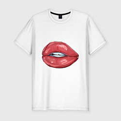 Мужская slim-футболка Сочные губы