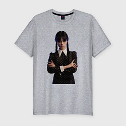 Мужская slim-футболка Уэнсдей Аддамс