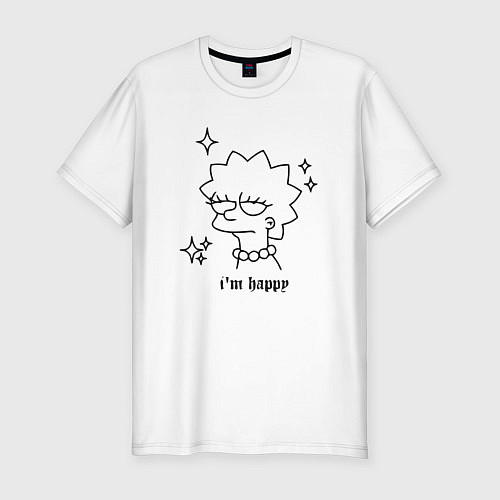 Мужская slim-футболка Happy Lisa / Белый – фото 1
