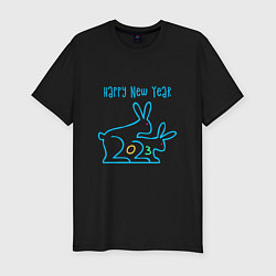 Мужская slim-футболка Кролики - 2023 символ года