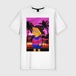 Мужская slim-футболка Лиза на фоне заката