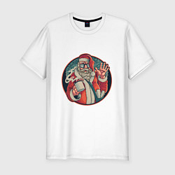 Мужская slim-футболка Санта почтальон