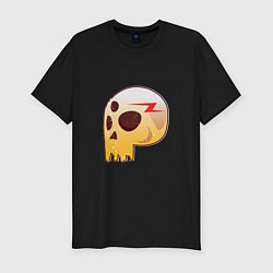 Мужская slim-футболка Трёглазый череп с молнией