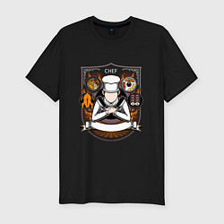 Мужская slim-футболка Шеф повар лого