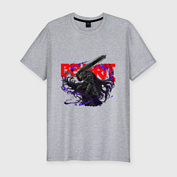 Футболка slim-fit Принт по аниме Берсерк, цвет: меланж