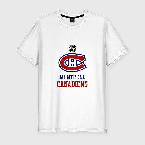 Мужская slim-футболка Монреаль Канадиенс - НХЛ / Белый – фото 1