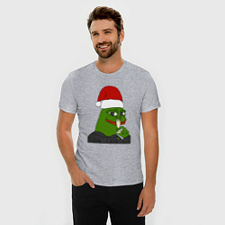 Футболка slim-fit Новогодний пепе, цвет: меланж — фото 2