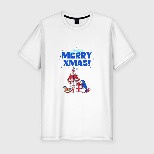Мужская slim-футболка Mission merry xmas / Белый – фото 1