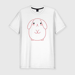 Футболка slim-fit Милый зайка, цвет: белый