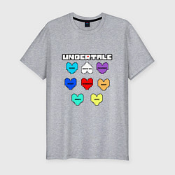 Футболка slim-fit Undertale - души 8 людей, цвет: меланж