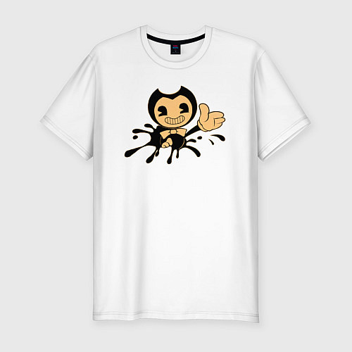 Мужская slim-футболка Bendy из красок / Белый – фото 1
