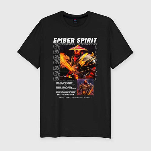 Мужская slim-футболка Ember Spirit Dota2 / Черный – фото 1