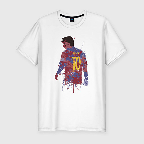 Мужская slim-футболка Color Messi / Белый – фото 1