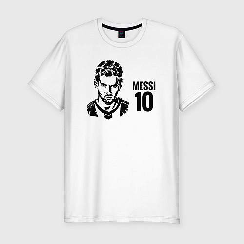 Мужская slim-футболка Messi 10 / Белый – фото 1