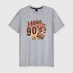 Мужская slim-футболка I love 90-s