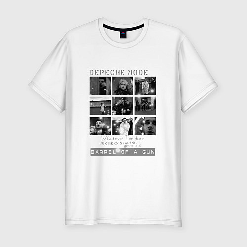 Мужская slim-футболка Depeche Mode - Barrel of a Gun / Белый – фото 1