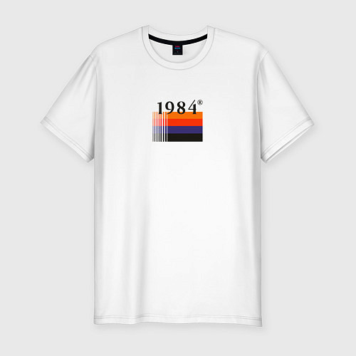 Мужская slim-футболка Винтажная мода 1984 года / Белый – фото 1