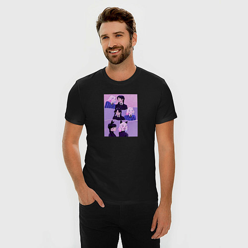 Мужская slim-футболка Уэнздей и Энид - Wednesday / Черный – фото 3