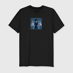 Мужская slim-футболка Уэнсдей с пираньями арт
