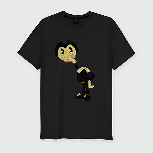 Мужская slim-футболка Бенди - фокус / Черный – фото 1