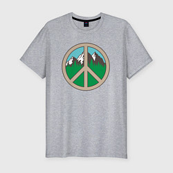 Футболка slim-fit Peace nature, цвет: меланж