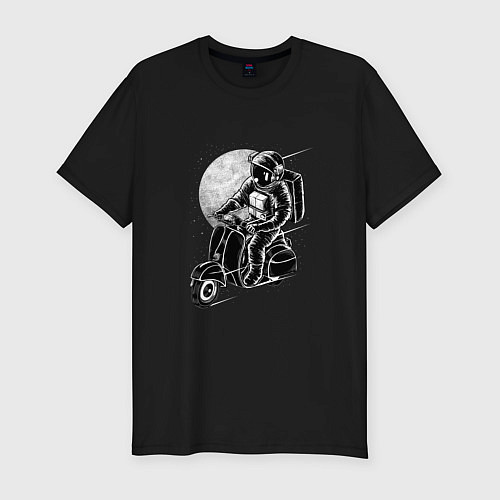 Мужская slim-футболка Астроскутер / Черный – фото 1