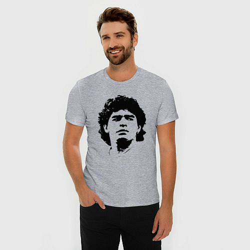 Мужская slim-футболка Face Maradona / Меланж – фото 3