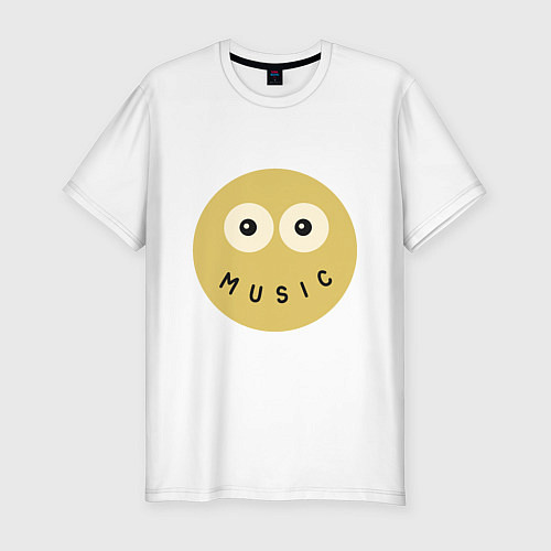 Мужская slim-футболка Music smile / Белый – фото 1