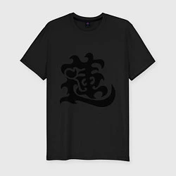 Мужская slim-футболка Японский иероглиф - Лотос