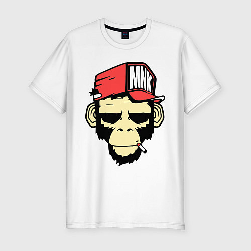 Мужская slim-футболка Monkey Swag / Белый – фото 1