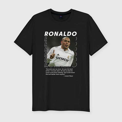 Мужская slim-футболка Роналдо зубастик / Черный – фото 1