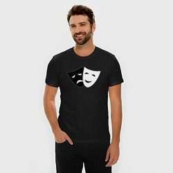 Футболка slim-fit Театральные маски грусти и радости, цвет: черный — фото 2