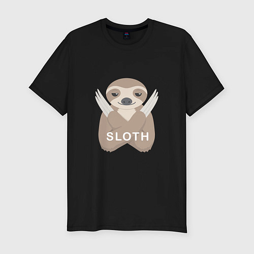 Мужская slim-футболка Sloth / Черный – фото 1