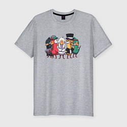 Мужская slim-футболка Моя команда Гусей - Goose Goose Duck